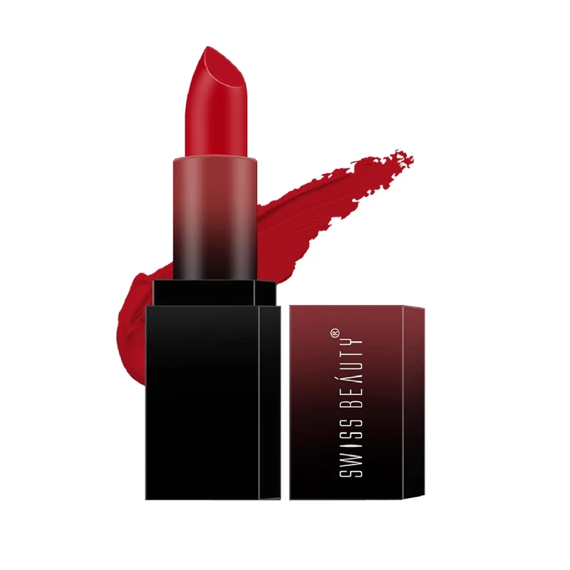 Swiss Beauty Hd Matte Pigmented Smudge Proof Lipstick, Red Letter-1.webp